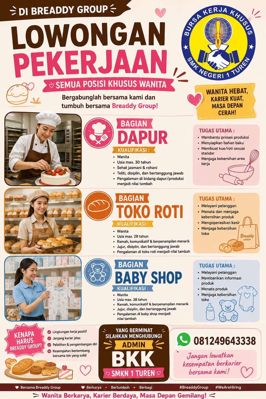 INFO LOWONGAN KERJA BREADDII BAKERY GROUP